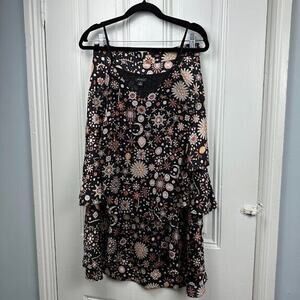 Ann Taylor Blouse & Skirt Set Womens XS/Small Black Crystal Gems Mystical